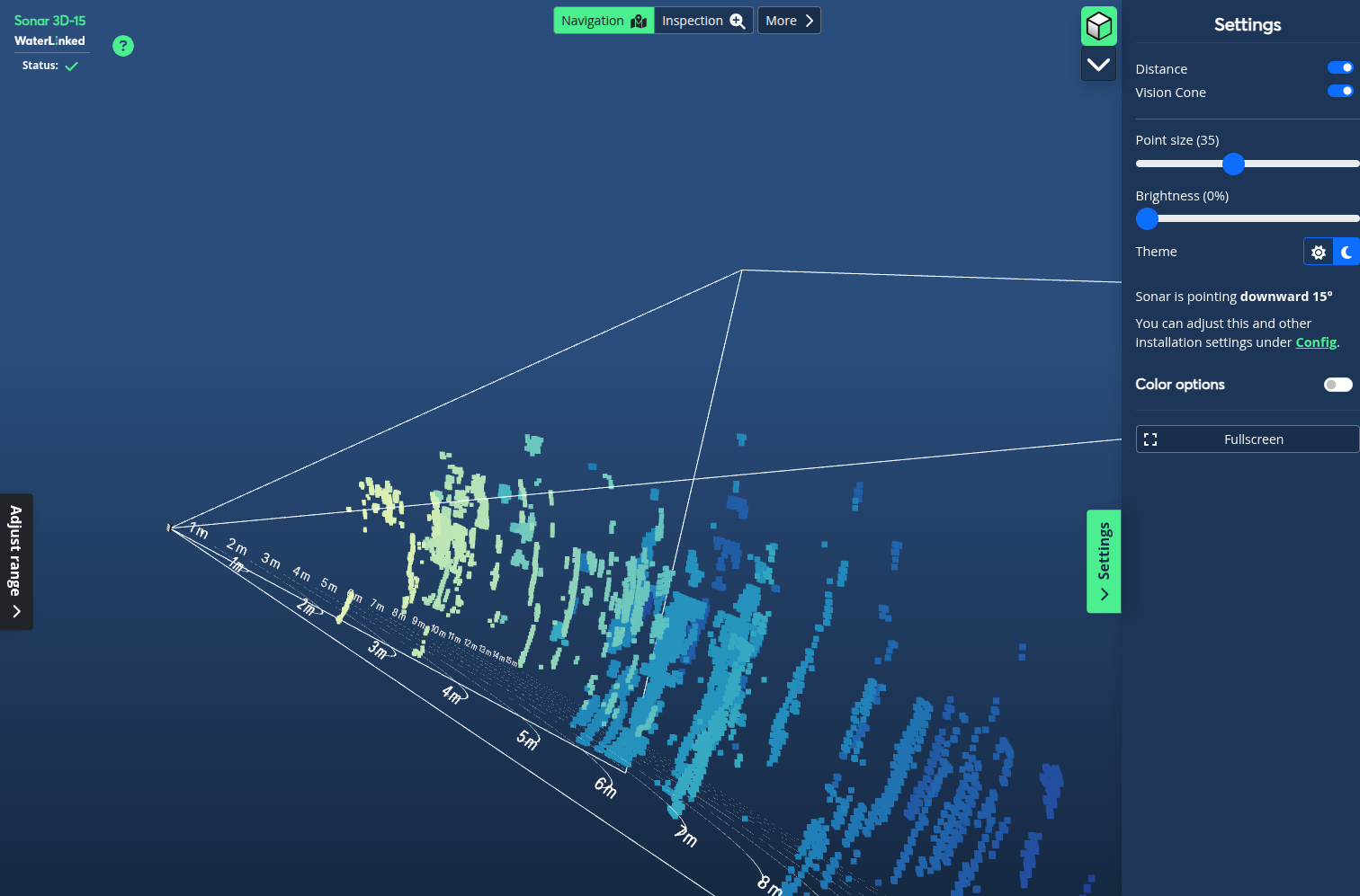 3D point cloud view cone
